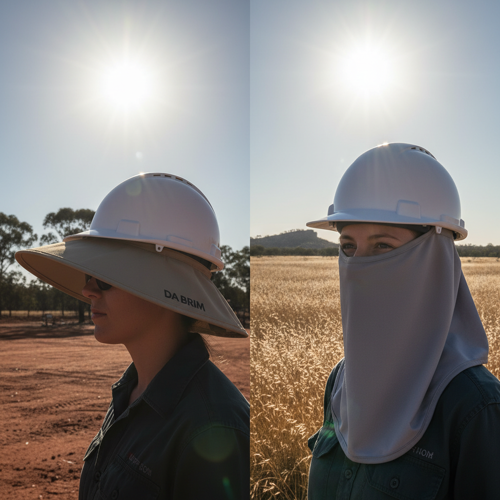 Helmet Sun Brim vs. Neck Flap: Which Offers Superior Sun Protection for Aussies?